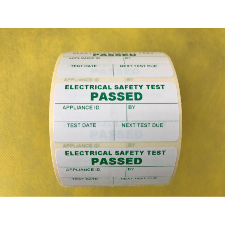 300 PAT Test Labels - PASSED - Portable Appliance Test - 50mm x 25mm