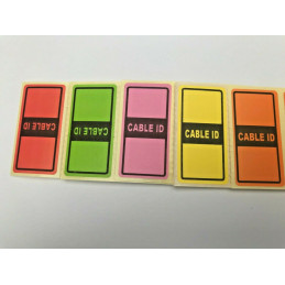 50 Cable ID Cable Tag Labels - 50mm x 25mm - 5 Colours